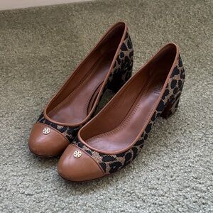 Tory Burch Leopard Print and Brown Heels